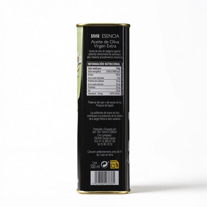 Aceite de Oliva Virgen Extra 500ml Lata Esencia - Imagen 3